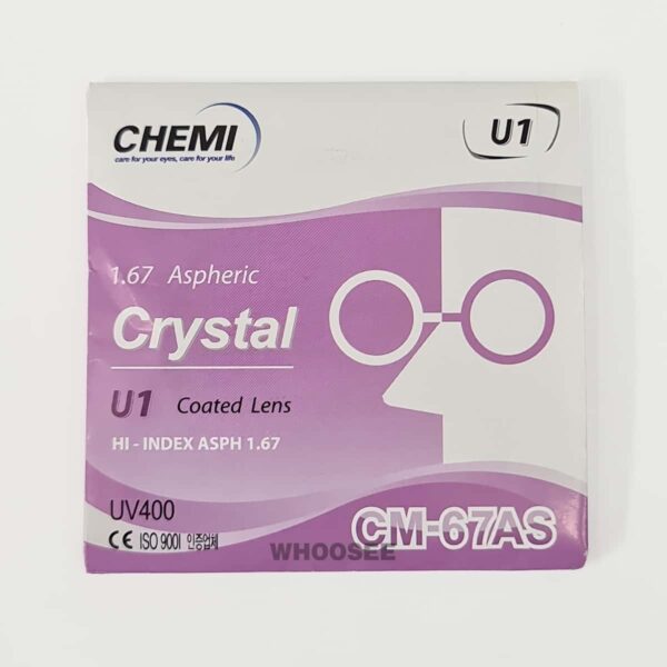 Tròng Kính Cận Chemi Crystal U1 Cu 67as Chiết Xuất 1.67 truoc