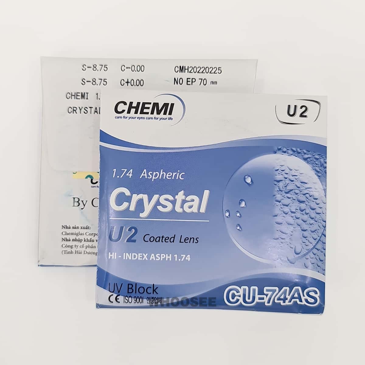 Tròng Kính Cận Chemi Crystal U2 Cu 74as Chiết Xuất 1.74