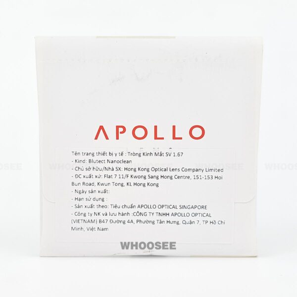 tròng kính apollo 1.67 blutect plus nanoclean