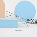 gọng kính không viền exfash dáng mắt mèo ef33218t 894a cao cấp phong cách thanh lịch