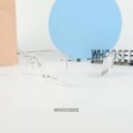 gọng kính không viền exfash dáng mắt mèo ef33218t 894a cao cấp phong cách thanh lịch