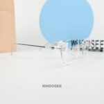 gọng kính không viền exfash dáng mắt mèo ef33218t 894a cao cấp phong cách thanh lịch