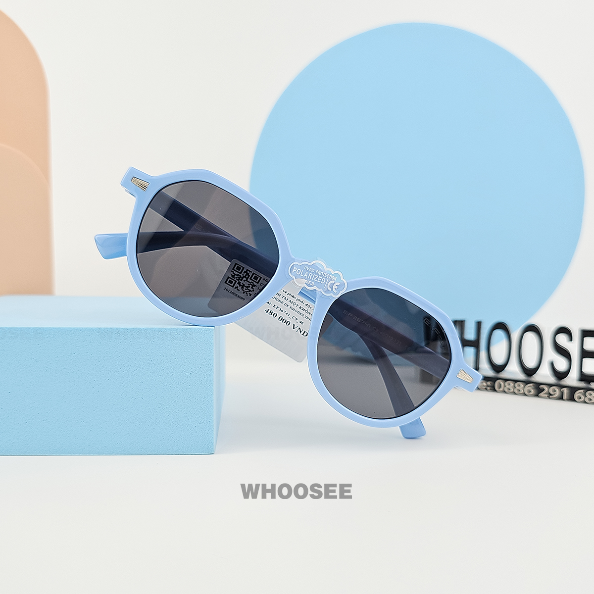 gọng kính kính mát trẻ em exfash dáng tròn vát viền ef36741 c9 cao cấp phù hợp đi làm, học tập