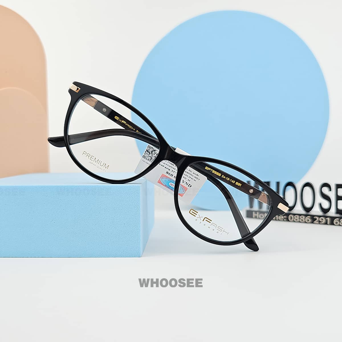 gọng kính exfash mắt mèo ef73555 931 phù hợp đi làm, học tập