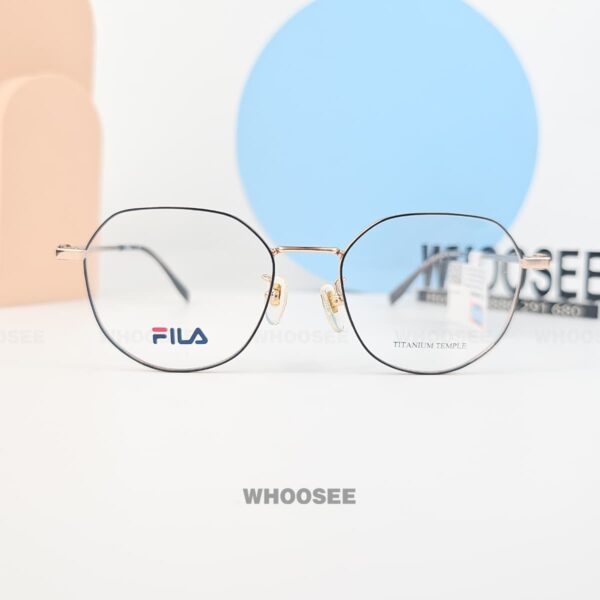 gọng kính fila dáng lục giác vf1748f 0302 chính hãng mang nhẹ, dễ phối đồ
