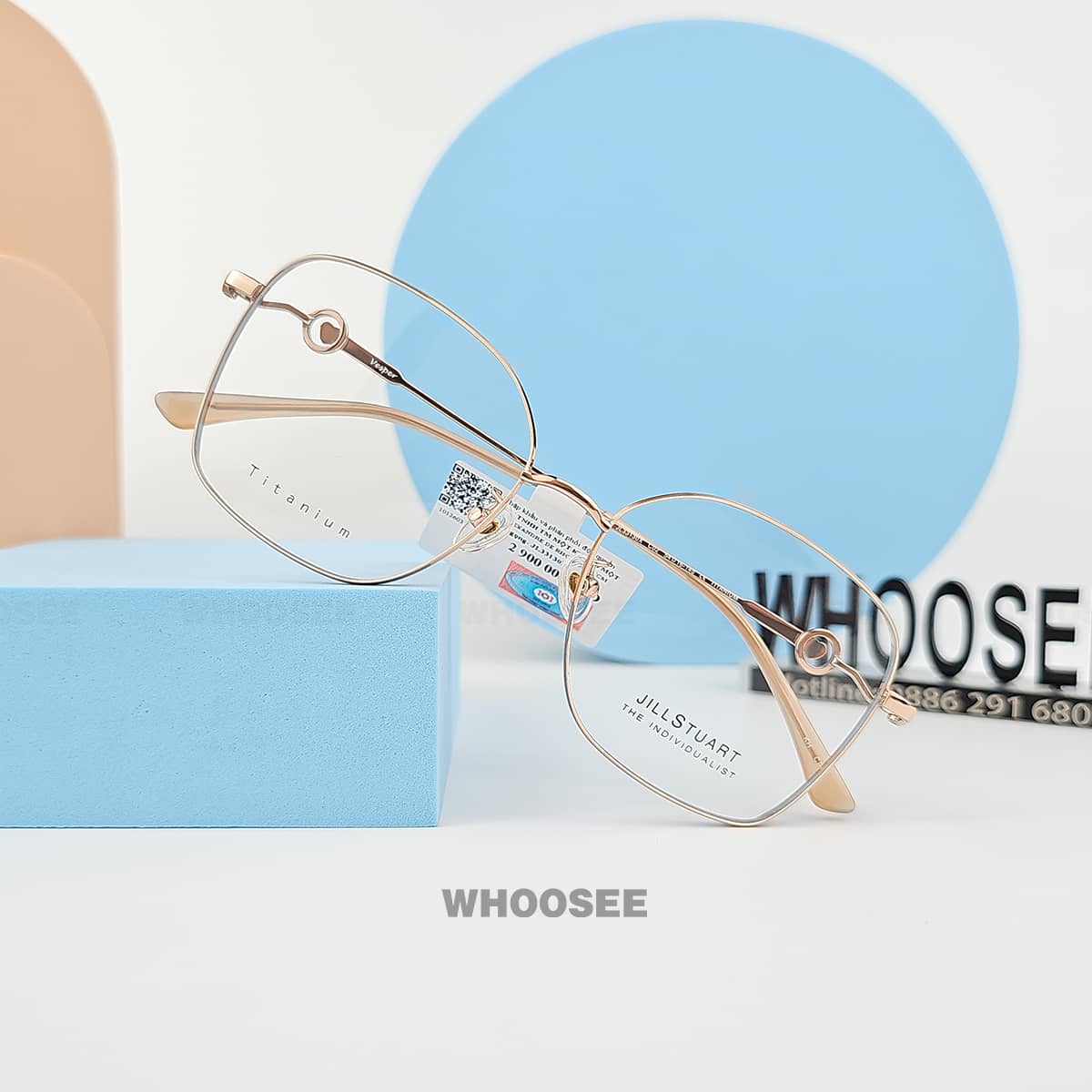 gọng kính jill stuart dáng lục giác jl33130x c02 cao cấp phong cách thanh lịch