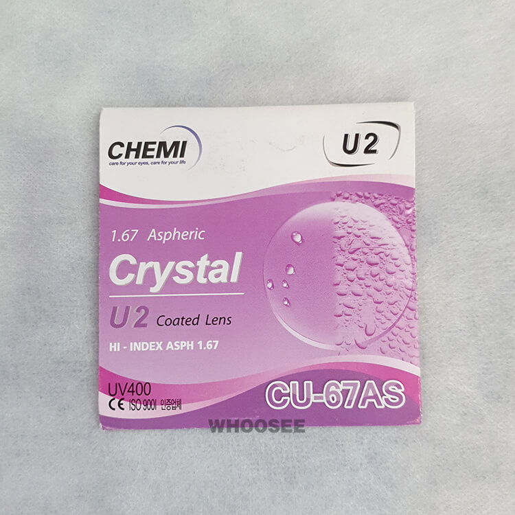 Tròng Kính Cận Chemi Crystal U2 Cu 67as Chiết Xuất 1.67